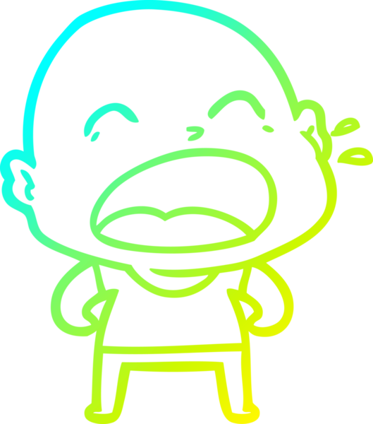 Bir insan tarafından çizilmiş kel adam diye bağıran bir çizgi film çizimi.