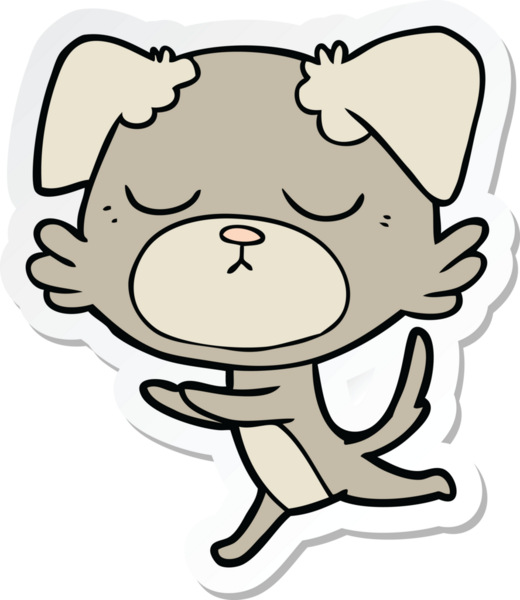 Bir insan tarafından çizilmiş şirin bir köpeğin çıkartması.