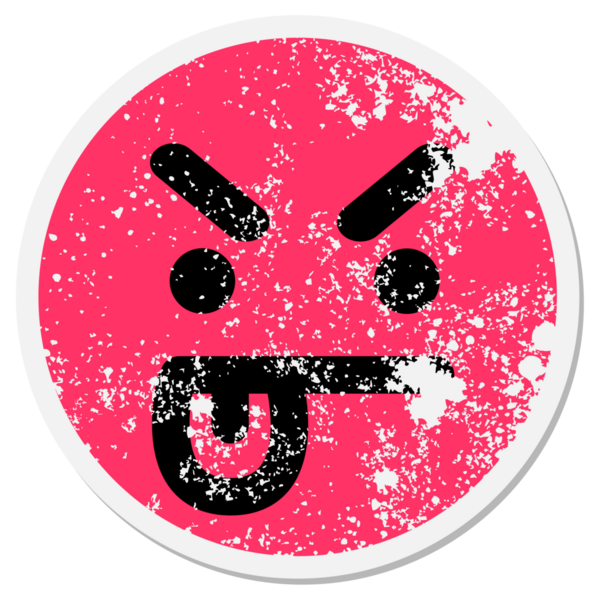 Bir insan tarafından çizilmiş kızgın yüz çemberi.