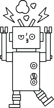 Bir insan tarafından çizilmiş robot çizimi
