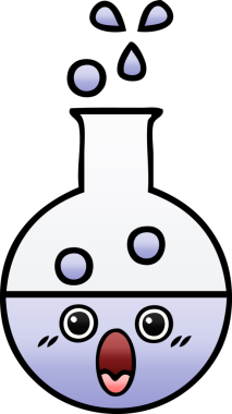 Bir insan tarafından çizilmiş bir test tüpünün gölgeli çizgi filmi.