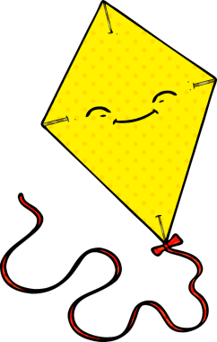 Bir insan tarafından çizilmiş çizgi film uçurtması.