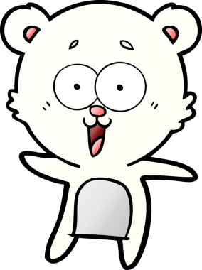 Bir insan tarafından çizilmiş mutlu kutup ayısı karikatürü