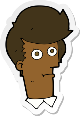 Bir insan tarafından çizilmiş bir karikatür çıkartması.