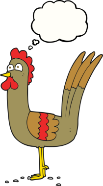 Bir insan tarafından çizilmiş serbest çizim baloncuk çizgi film tavuğu