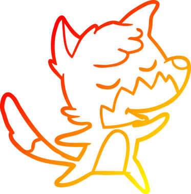 Bir insan tarafından çizilmiş dost canlısı bir tilkinin sıcak çizgi çizimi