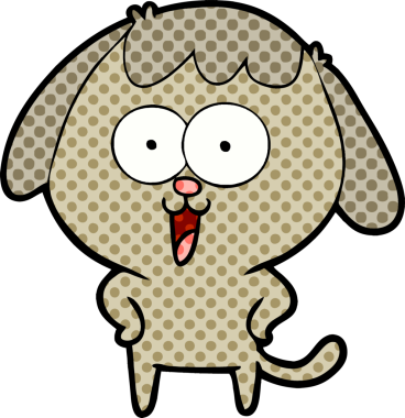 Bir insan tarafından çizilmiş şirin bir çizgi film köpeği.