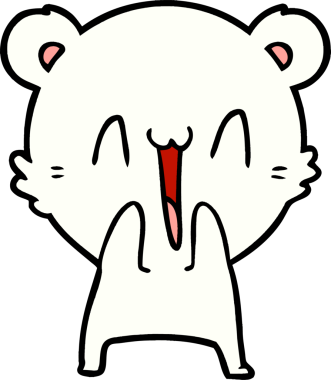 Bir insan tarafından çizilmiş mutlu kutup ayısı karikatürü