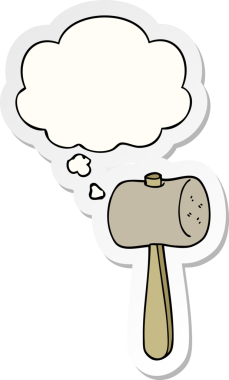 Düşünce baloncuklu çizgi film sopası insan tarafından çizilmiş bir çıkartma.