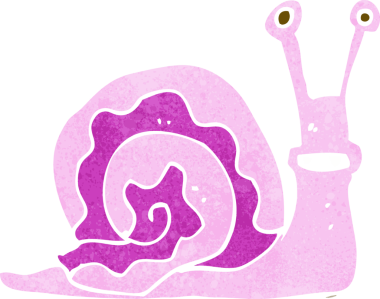 bir insan tarafından çizilmiş karikatür salyangozu