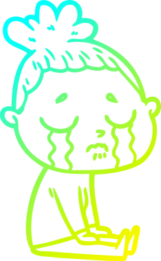 Bir insan tarafından çizilmiş ağlayan bir karikatür çizimi.