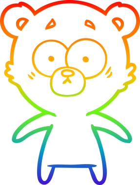 Bir insan tarafından çizilmiş endişeli bir ayı karikatürünün çizimi.