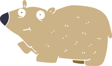 Bir insan tarafından çizilmiş mutlu bir ayı.