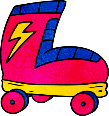 Bir insan tarafından çizilmiş el yapımı karikatür karalama paten çizimi.