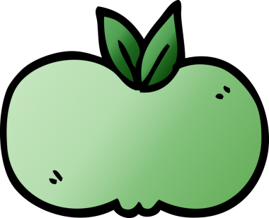 Bir insan tarafından çizilmiş elma karalaması.