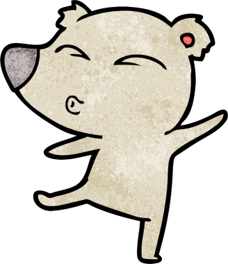 bir insan tarafından çizilmiş bir karikatür ıslık ayısı