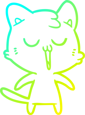 Bir insan tarafından çizilmiş çizgi film kedisinin soğuk çizgi çizimi.