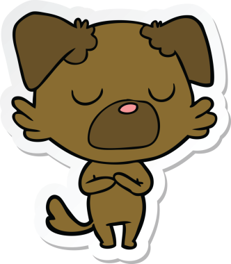 Bir insan tarafından çizilmiş bir köpeğin çıkartması.