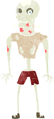 Bir insan tarafından çizilmiş bir zombi çizgi filmi.