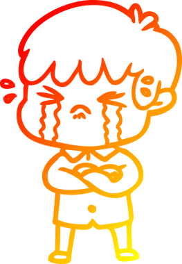 Bir insan tarafından çizilmiş ağlayan bir çocuk çizgi filmi.