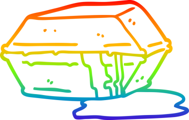 gökkuşağı gradyan çizgi çizimi yağlı bir insan tarafından çizilen yiyecekleri dışarı çıkarır