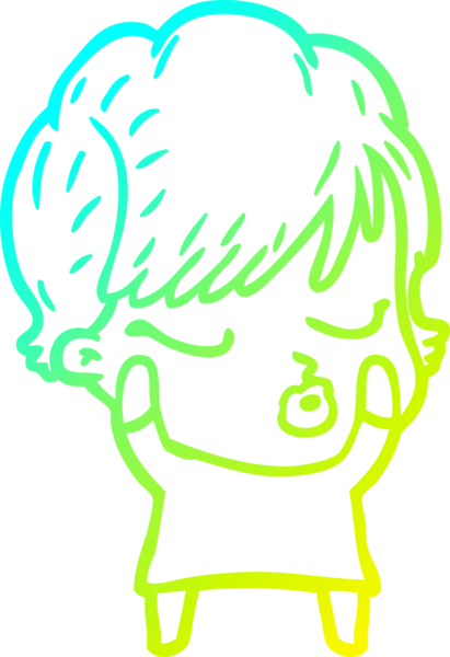 Bir insan tarafından çizilmiş gözleri olan bir karikatür kadın çizimi