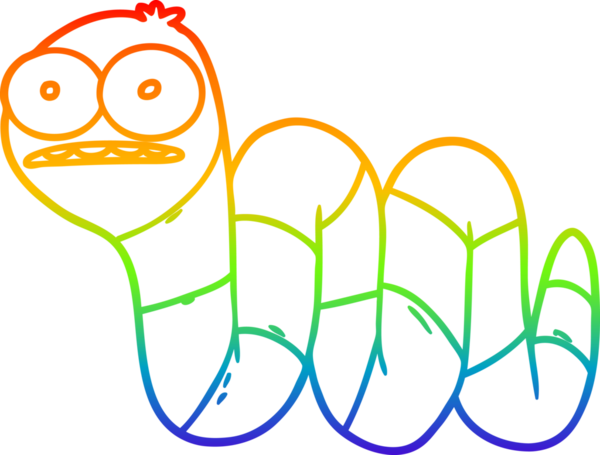 gökkuşağı gradyan çizgi çizimi bir insan tarafından çizilmiş sinir solucanı