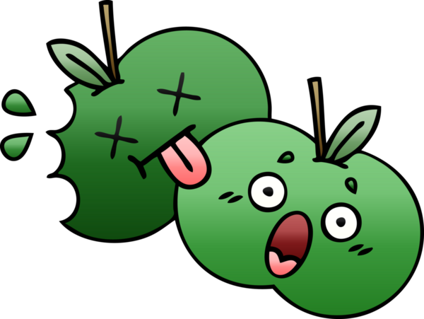 Bir insan tarafından çizilmiş elmaların gölgeli çizimi