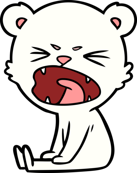 Bir insan tarafından çizilmiş kızgın kutup ayısı çizgi filmi.