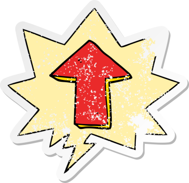 Konuşma baloncuğu olan bir çizgi film, bir insan tarafından çizilmiş sıkıntılı eski bir çıkartmayı işaret ediyor