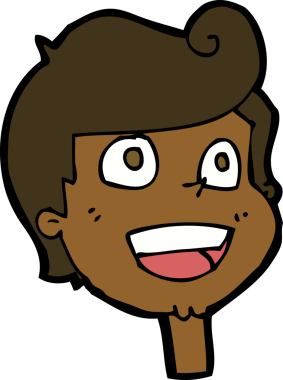 Bir insan tarafından çizilmiş mutlu bir yüz.