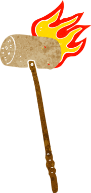 Bir insan tarafından çizilmiş kriket sopası ve top.