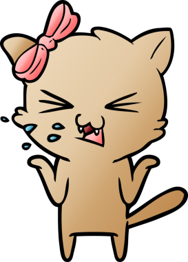 Bir insan tarafından çizilmiş çizgi film kedisi.