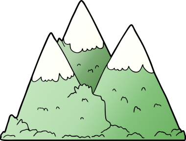 bir insan tarafından çizilmiş çizgi film dağları