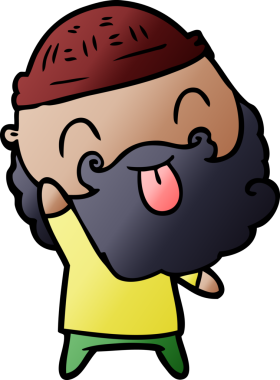 Bir insan tarafından çizilmiş sakallı bir adam.