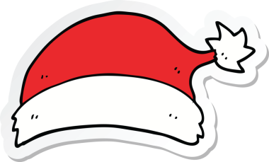 Bir insan tarafından çizilmiş bir karikatür Noel şapkasının çıkartması.