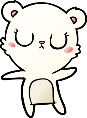 Bir insan tarafından çizilmiş barışçıl karikatür kutup ayısı