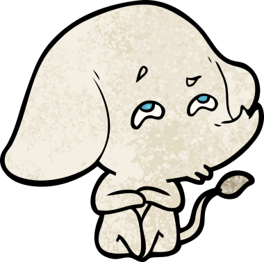 Bir insan tarafından çizilmiş karikatür fili