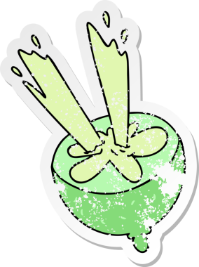 Bir insan tarafından çizilmiş garip bir el çizimi karikatür kireç.