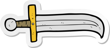 Bir insan tarafından çizilmiş karikatür kılıcının çıkartması.