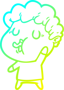 Bir insan tarafından çizilmiş bir çizgi film karakterinin çizimi.