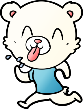 kaba karikatür kutup ayısının insan tarafından çizilmiş dili.