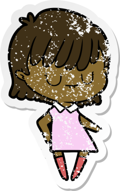 Bir insan tarafından çizilmiş karikatür bir kadının sıkıntılı çıkartması.