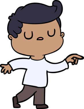 Bir insan tarafından çizilmiş, ilgisiz bir çizgi film.