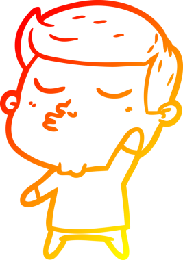 Bir insan tarafından çizilen çizgi film modelinin sıcak çizgi çizimi.