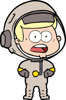 Karikatür bir insan tarafından çizilen astronotu şaşırttı.