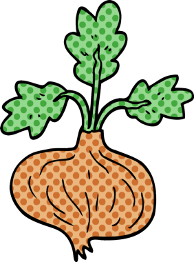 Bir insan tarafından çizilmiş eski bir soğanı karala