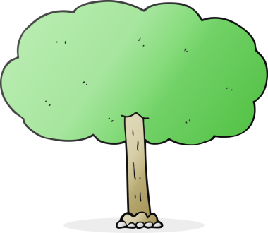 Bir insan tarafından çizilmiş serbest çizim karikatür ağacı