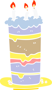 Bir insan tarafından çizilmiş karalama doğum günü pastası.