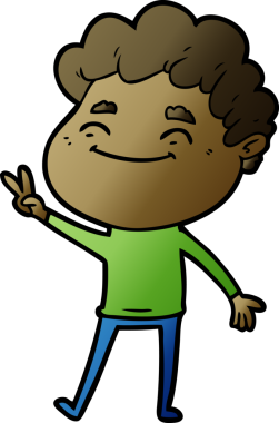 Bir insan tarafından çizilmiş çizgi film dostu bir adam.